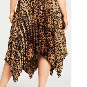 Leopard Print Pleated Women's Skirt